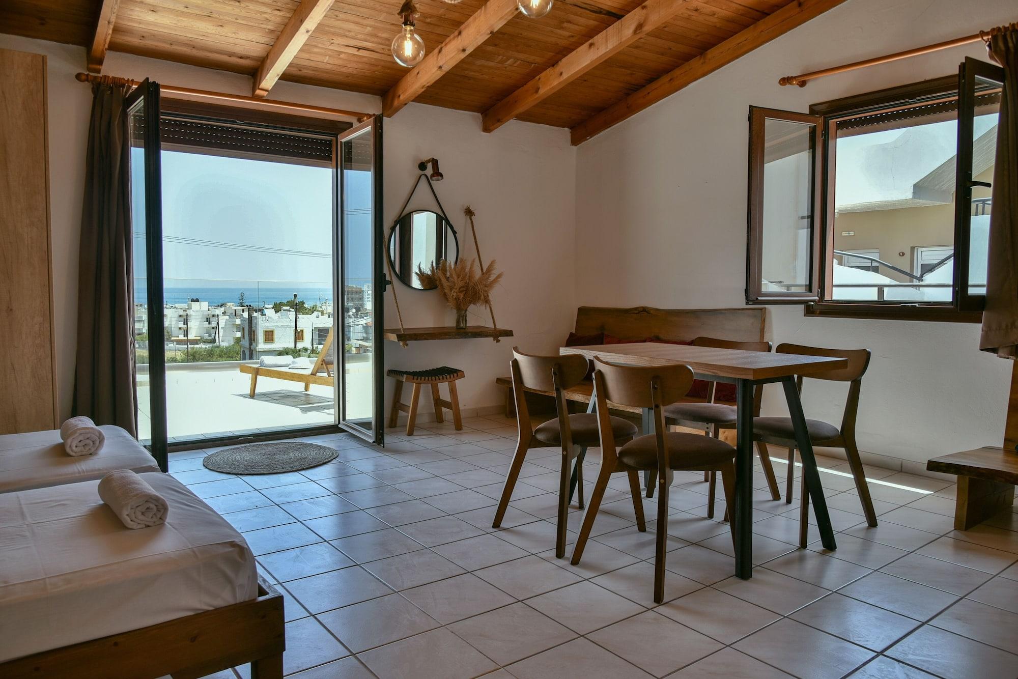 Iraklis Apartments Stalida Bagian luar foto